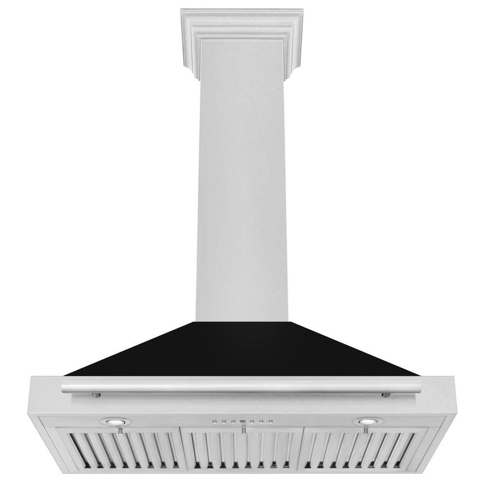 ZLINE 36" Black Matte and Stainless Steel Convertible Range Hood