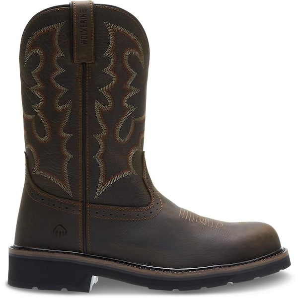 Wolverine Men's Racher Wellington Work Boots - Soft Toe - Dark Brown Size 10.5(M)
