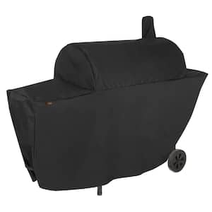 Chalet Water Resistant Chimney Smoker Charcoal Grill Cover, 67 in. W x 26 in. D x 50 in. H, Black