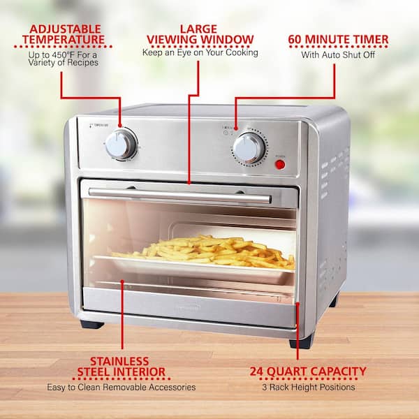 Toaster Oven Air Fryer, 6-Slice Compact Toaster Ovens Countertop-6 Rapid  Quartz Heaters, Air Fry, Grill,Roast,Broil, Bake,Dehydr - AliExpress