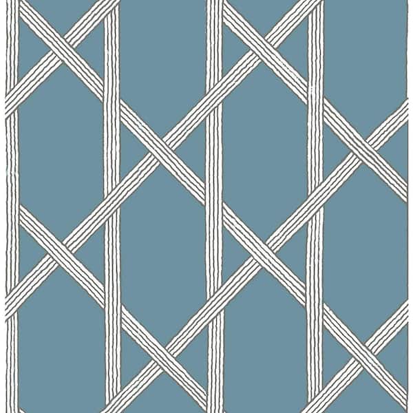 Kenneth James Mandara Blue Trellis Paper Strippable Roll (Covers 56.4 sq. ft.)