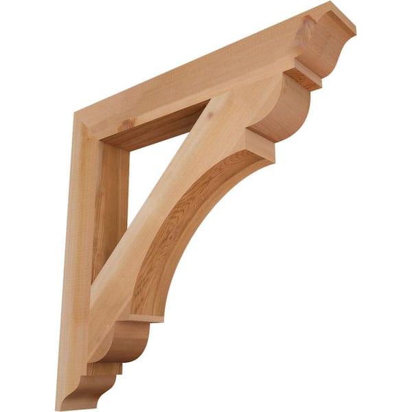 Ekena Millwork 3.5 in. x 28 in. x 28 in. Western Red Cedar Olympic Traditional Smooth Bracket
