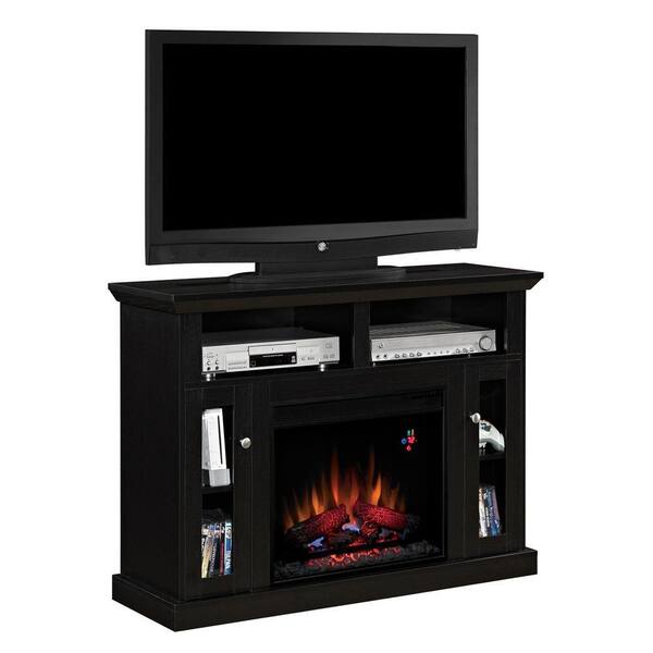 Chimney Free 48 in. Media Console Electric Fireplace in Black-DISCONTINUED