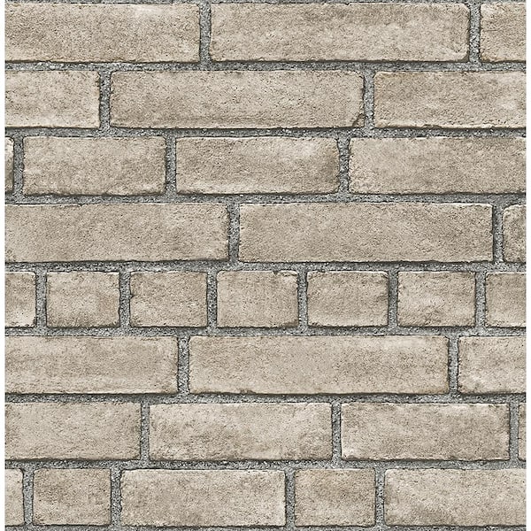 A-Street Prints Facade Taupe Brick Paper Strippable Roll Wallpaper (Covers 56.4 sq. ft.)