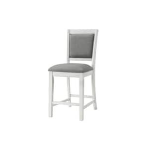 Del Mar Antique White and Grey Linen Upholstered Pub Chair (Set of 2)