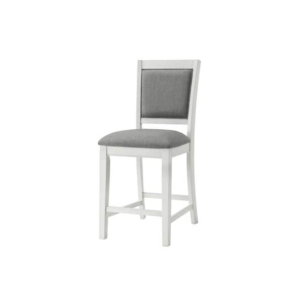 Martin Svensson Home Del Mar Antique White and Grey Linen Upholstered Pub Chair (Set of 2)