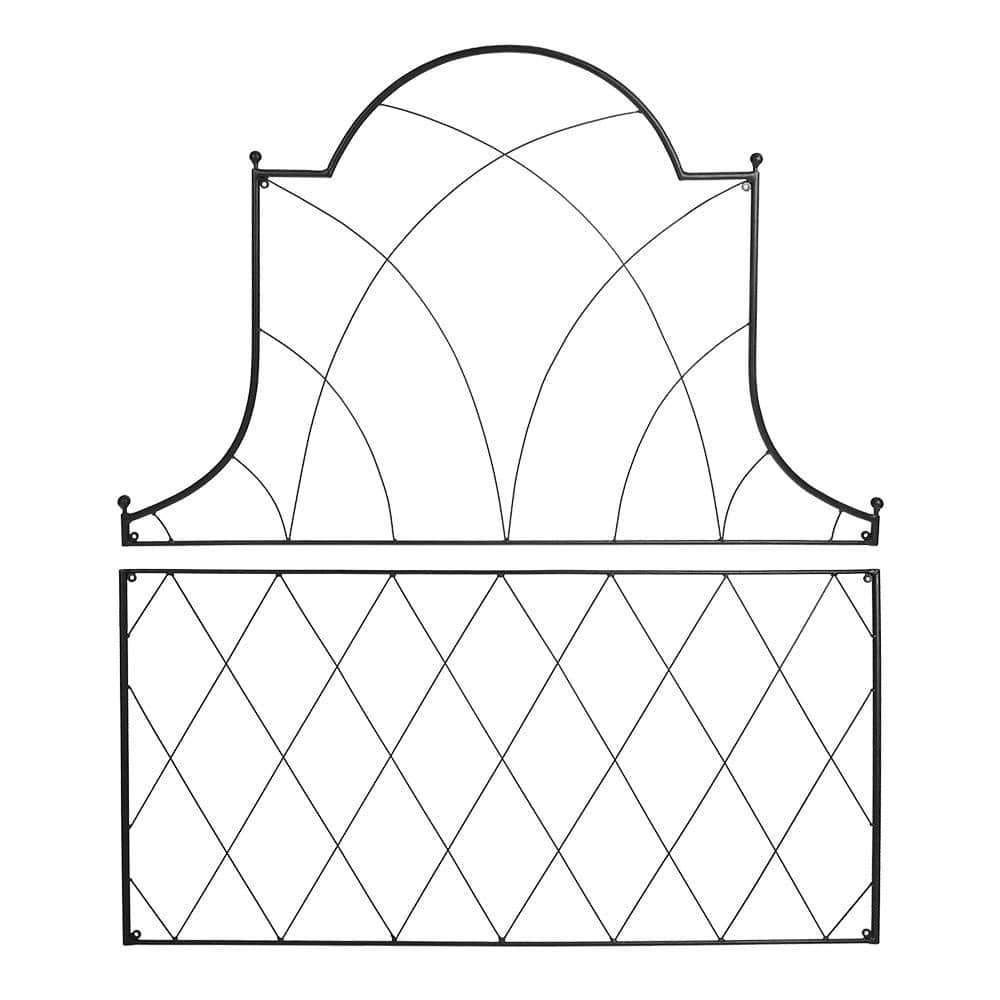 Somerset Black Wrought Iron Garden Trellis, 53" Height