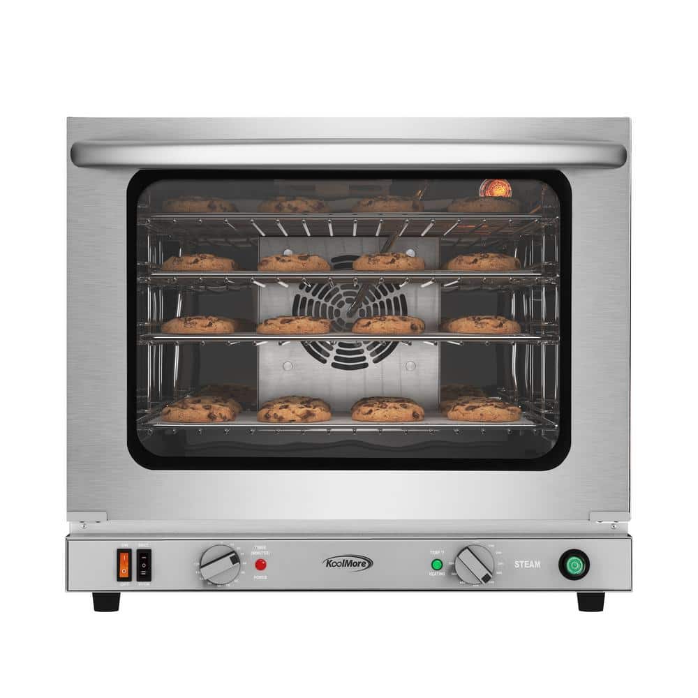 23 in. Countertop Electric Convection Oven Half Size Pans, 4 Racks 2800-Watt and Steam Injection in Stainless-Steel