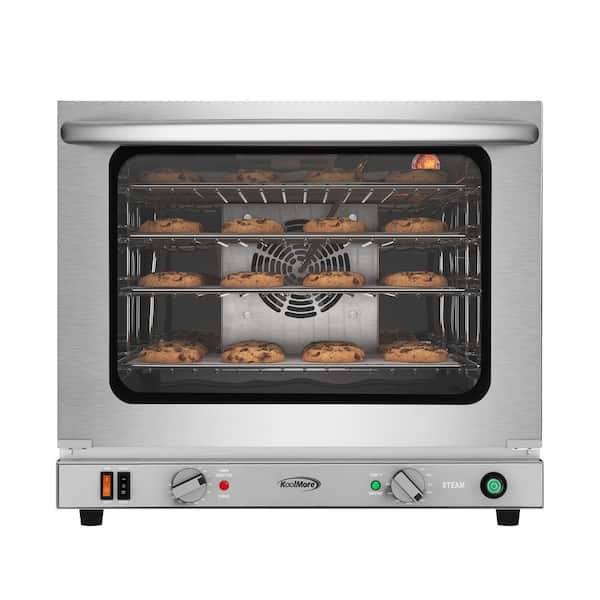 Koolmore 23 in. Countertop Electric Convection Oven Half Size Pans, 4 Racks 2800-Watt and Steam Injection in Stainless-Steel