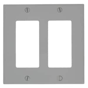 Gray 2-Gang Decorator/Rocker Wall Plate (1-Pack)