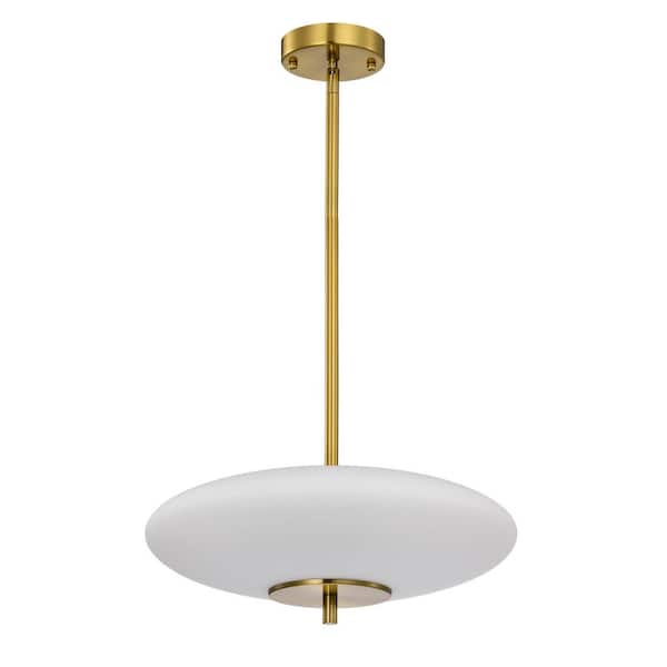 Caio 15.7 in. 1-Light Indoor Brass Finish Pendant Light