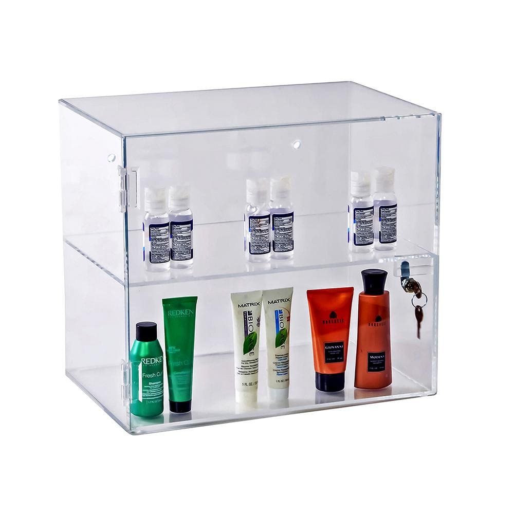Clear Acrylic Locking Countertop Display Case with Shelf