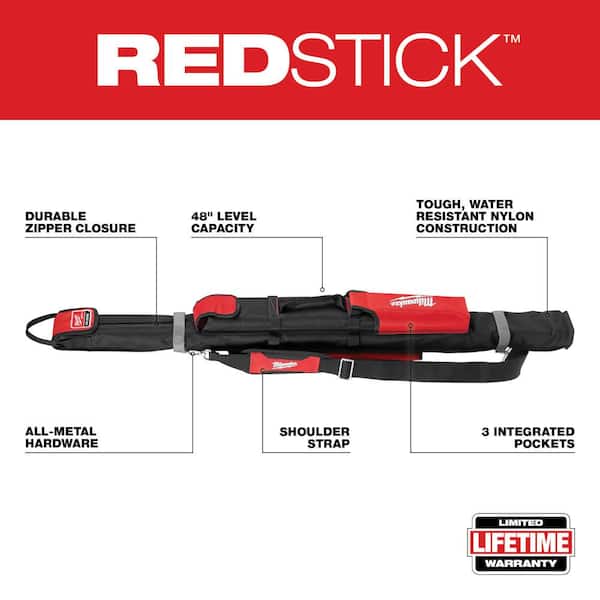 Milwaukee 10 in./24 in./48 in. REDSTICK Box Beam and Torpedo Level Set with 7 in. Rafter Square