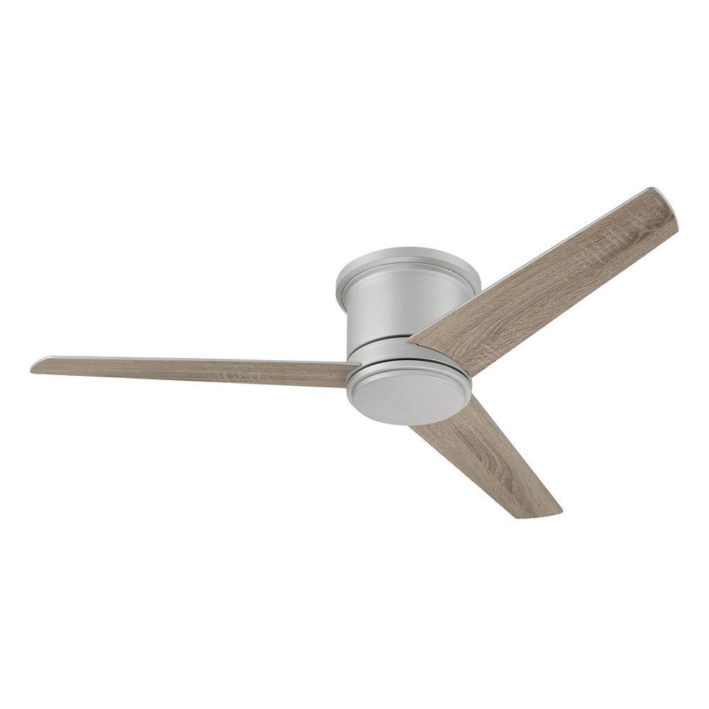 Cole 52'' Painted Nickel Flush Mount Ceiling Fan with LED Light