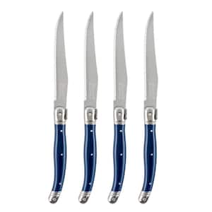 Laguiole 4-Piece Stainless Steel Navy Blue Steak Knife Set