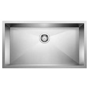 PRECISION R0 Undermount Stainless Steel 32 in. Single Bowl Kitchen Sink