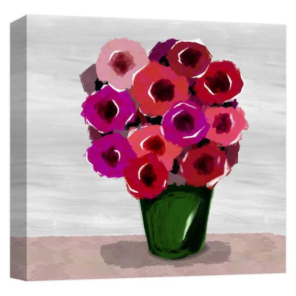 PTM Images ''Abstract Flower Pot'' Canvas Abstract Wall Art 15 in. x 15 in.