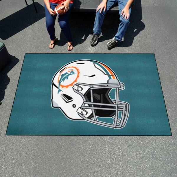 FANMATS 28774 Miami Dolphins Ulti-Mat Rug - 5ft. x 8ft. | Sports Fan Area  Rug, Home Decor Rug and Tailgating Mat - Dolphins Primary Logo