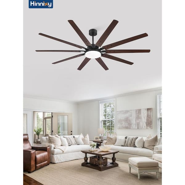 90 in. Indoor/Outdoor Industrial Black Ceiling Fan with Dual-Finish Blades and 3-Color LED Light and Remote Control