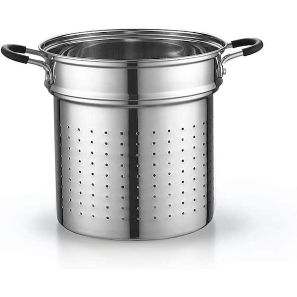 ExcelSteel 4-Piece 12 Qt. Professional 18/10 Stainless Steel Multi-Cooker  with Lid 529 - The Home Depot