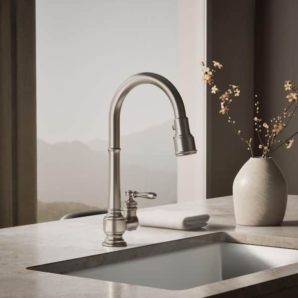 KOHLER Artifacts Single-Handle Pull-Down Sprayer Kitchen Faucet in