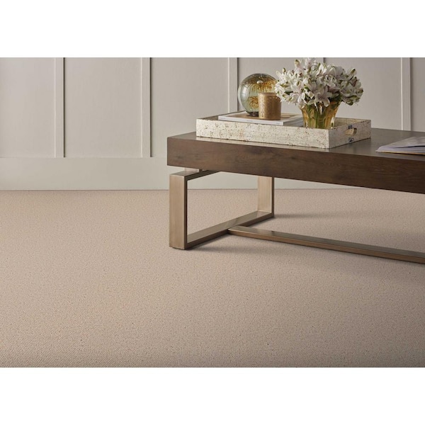 Bismarck Sand Brown 13.2 ft. 28 oz. Wool Berber Installed Carpet
