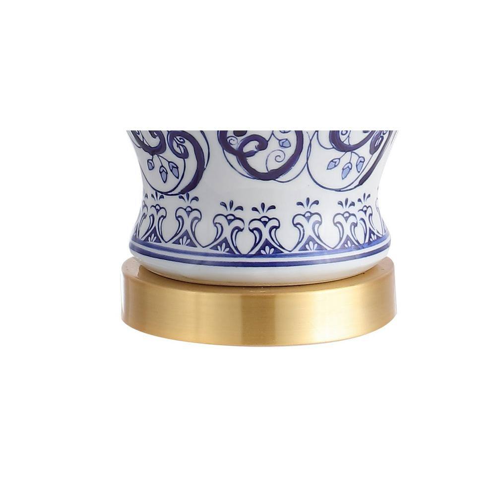 Leo 28.5" Blue and White Chinoiserie Table Lamp