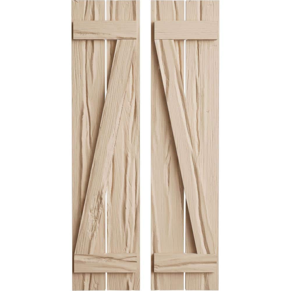 11.5 in. x 62 in. Timberthane Polyurethane 2-Board Spaced Board-n-Batten Riverwood Faux Wood Shutters w/Z-Board Pair price history on PriceWatchPro