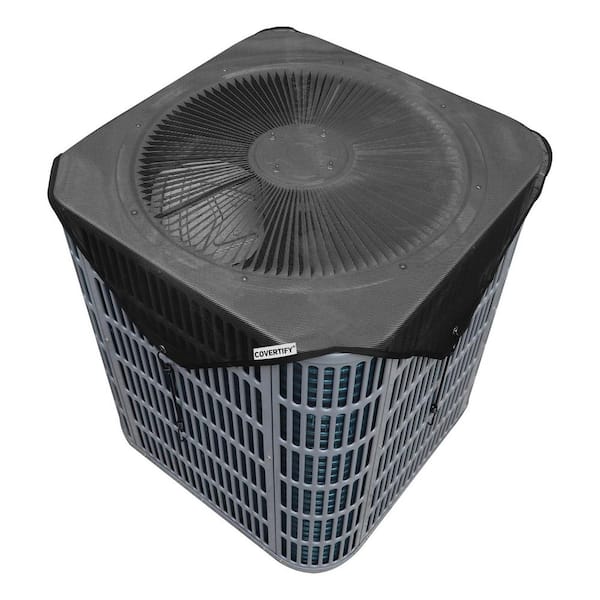 1-Pack Black Universal Outdoor AC Cover, Breathable Mesh Water Resistant Protection with Airflow for All Seasons