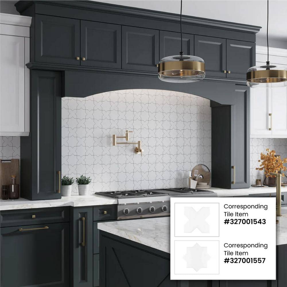 Siena White Star-Shaped Matte Ceramic Accent Tile