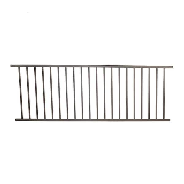 Tuscany 96 in. x 3-3/4 in. x 36 in. Black Fine Texture Aluminum Fence Rail