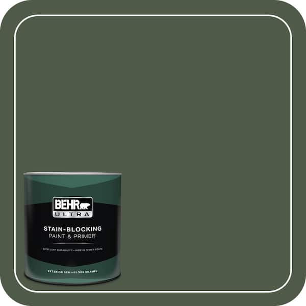 BEHR ULTRA 1 qt. #440F-7 Fresh Pine Semi-Gloss Enamel Exterior Paint & Primer