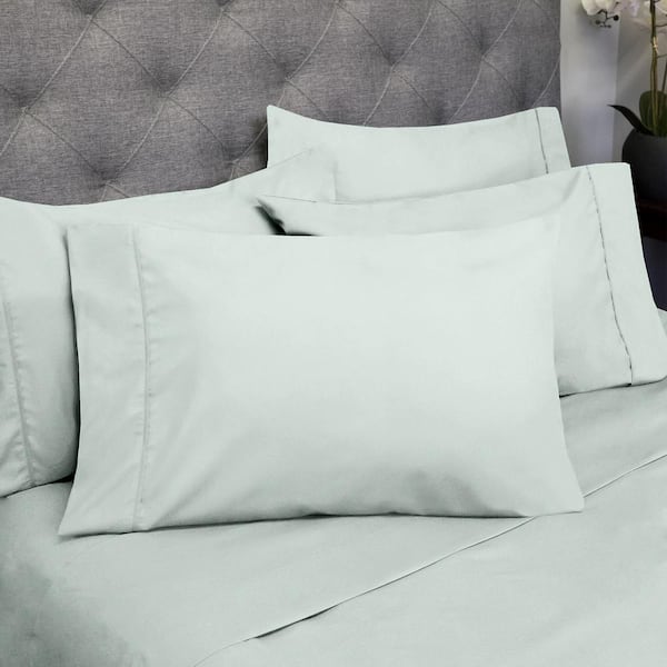 Sweet Home Collection 1500-Supreme Series 6-Piece Mint Solid Color Microfiber Full Sheet Set