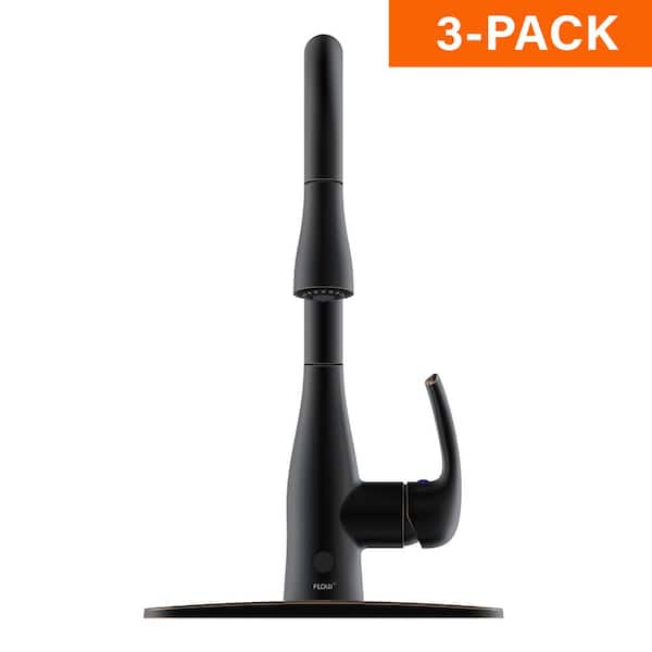 FLOW Motion Activated Single-Handle Pull-Down Sprayer Kitchen Faucet in Oil Rubbed Bronze (3-Pack)