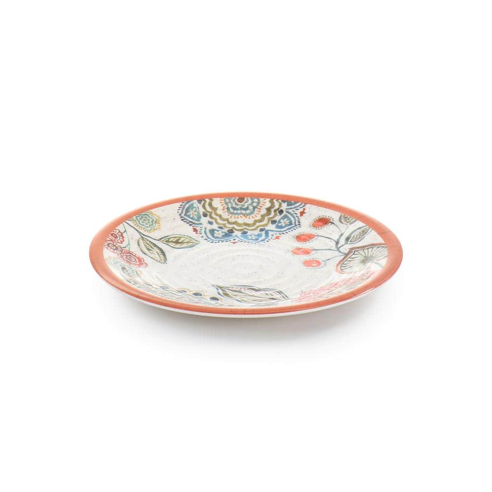 Floral Mandala Melamine Outdoor Dinnerware Set, Service for 4