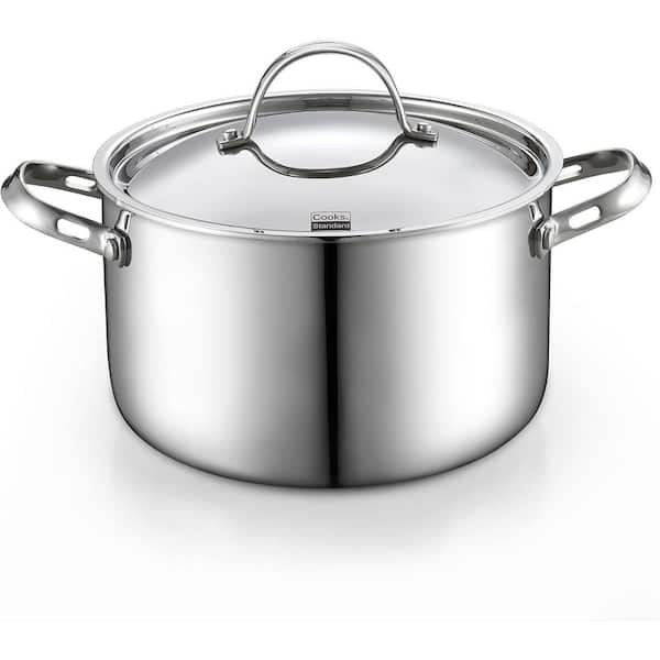 4-Quart Multi-Ply Clad Stainless Steel Stock Pot Pasta Cooking Soup Pot with Lid