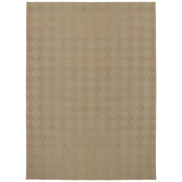 Garland Rug Diamond Tan 9 ft. x 12 ft. Area Rug
