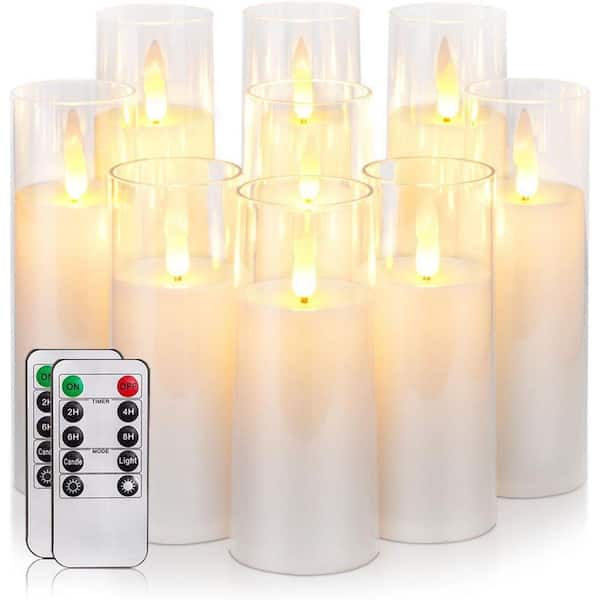 White Flameless Candles Battery Operated Candles 9-Pack