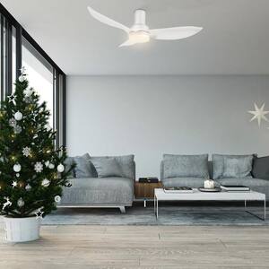 Daisy 36 in. Dimmable LED Indoor/Outdoor White Smart Ceiling Fan with Light and Remote, Works with Alexa/Google Home