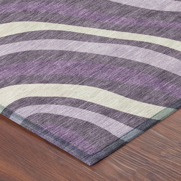Chantille Machine Washable Indoor/Outdoor Abstract ACN2490 Plum 2 ft. x 7 ft. Runner Rug