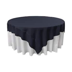Polyester Poplin Fitted Tablecloth with Open Back Design (Navy Blue, 72