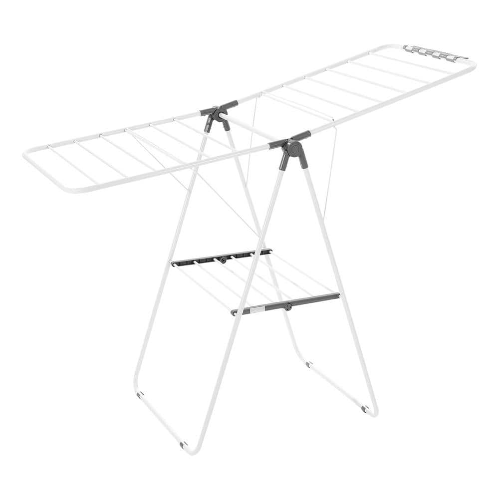 Clothes Drying Rack 2 Tier Foldable 21 Rods Laundry Dryer Rack Sock Clips Height Adjustable 22 lb. White price history on PriceWatchPro