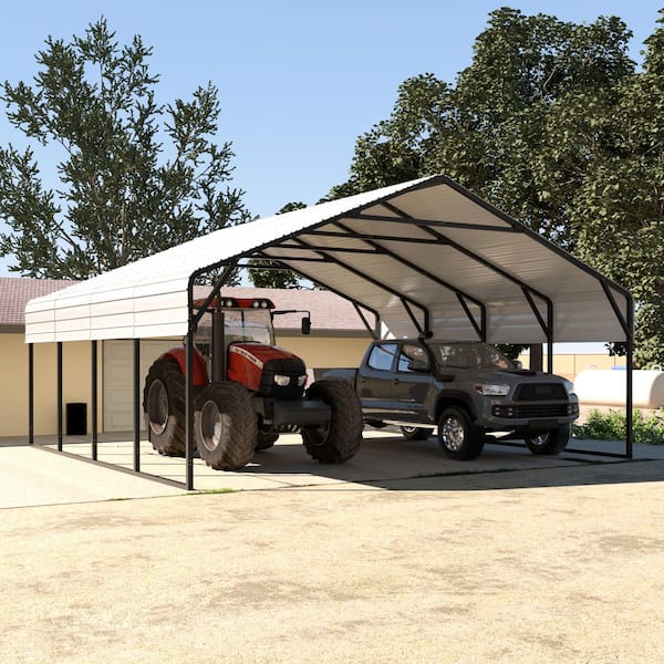 VEIKOUS 20 ft. W x 20 ft. D Carport Metal Car Canopy and Shelter