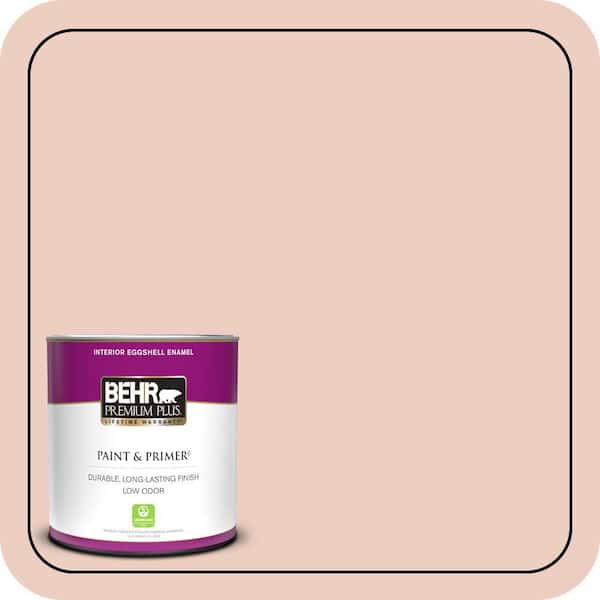 BEHR PREMIUM PLUS 1 qt. #220E-2 Shrimp Toast Eggshell Enamel Low Odor Interior Paint & Primer