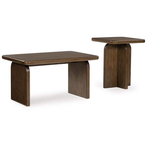 Signature Design By Ashley Shawbeck 36 in. Brown Rectangle MDF Coffee Table (Set of 2)