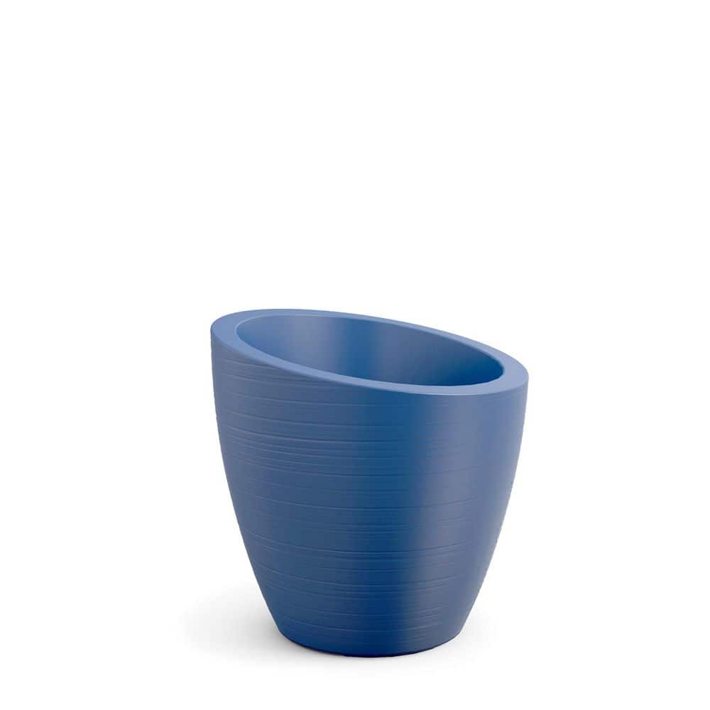 Modesto Neptune Blue 20" Round Plastic Planter for Indoor/Outdoor