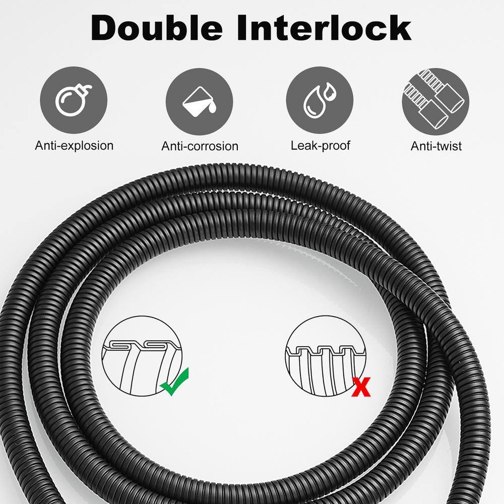 Matte Black Stainless Steel Handheld Shower Hose