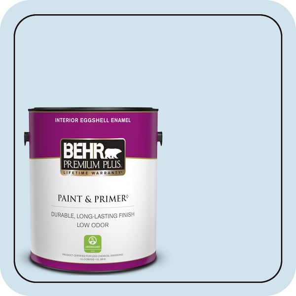 BEHR PREMIUM PLUS 1 gal. #M520-1A Soft Cloud Eggshell Enamel Low Odor Interior Paint & Primer