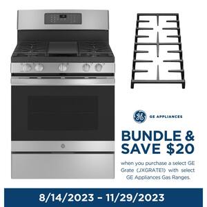 30 in. 5.3 cu. ft. Slide-In Gas Range in Stainless Steel with Griddle