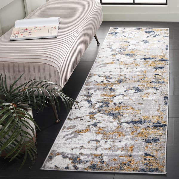 Amelia 700 2 ft. x 8 ft.Ivory/Gray Abstract Runner Rug